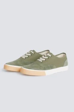 Sale Springfield Basket combin&eacute;e en cuir vert