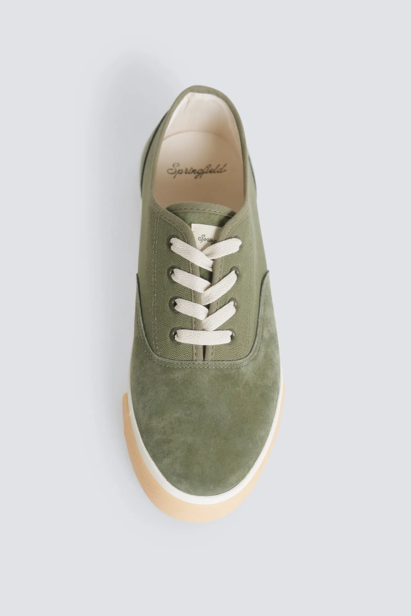 Sale Springfield Basket combinée en cuir vert