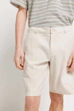 Springfield Bermuda coupe confort en lin gris