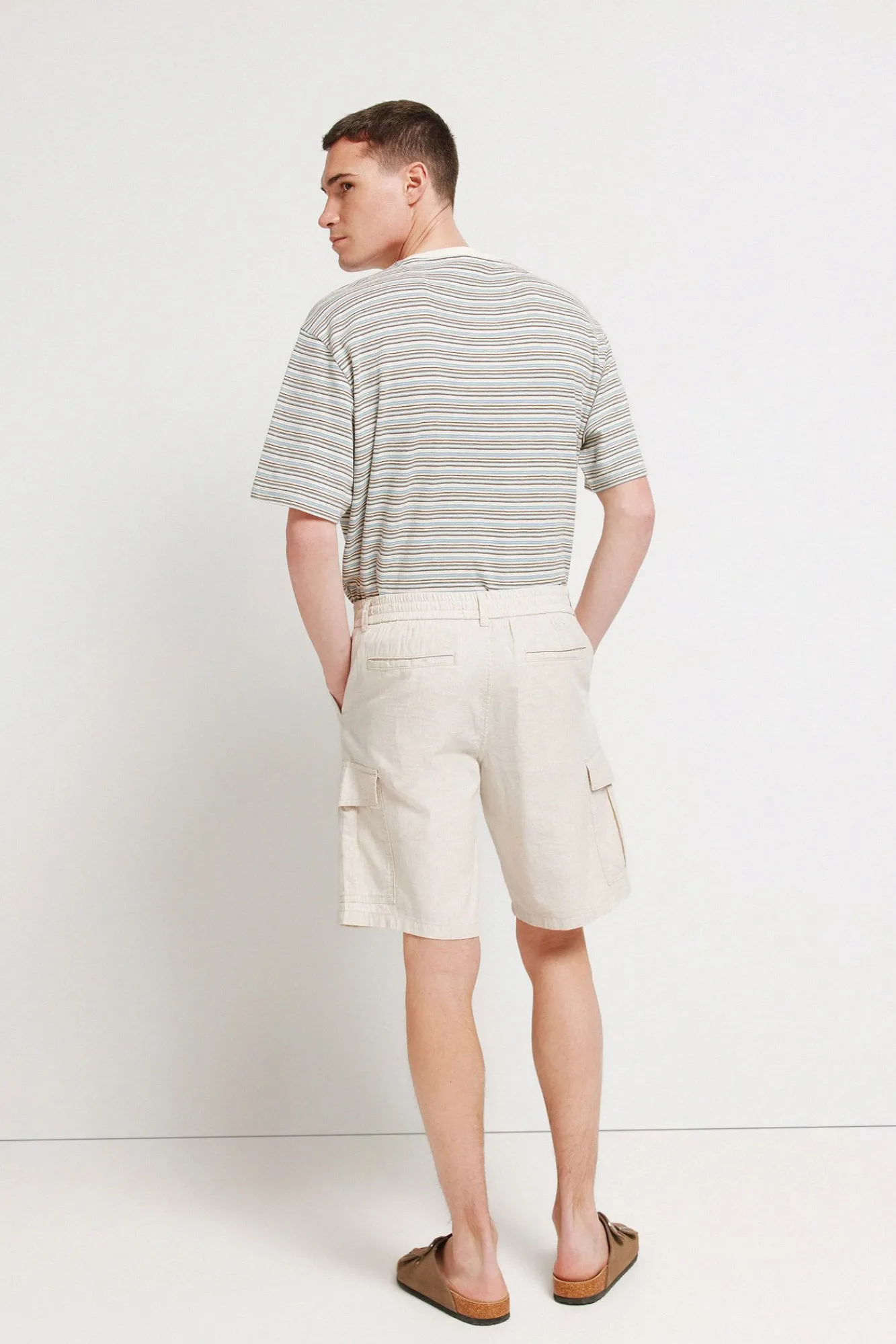 Springfield Bermuda coupe confort en lin gris