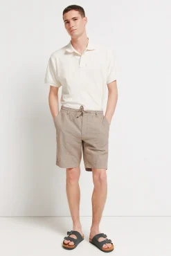 Outlet Springfield Bermuda coupe slim confortable en lin nude