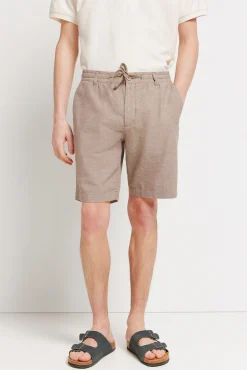 Outlet Springfield Bermuda coupe slim confortable en lin nude