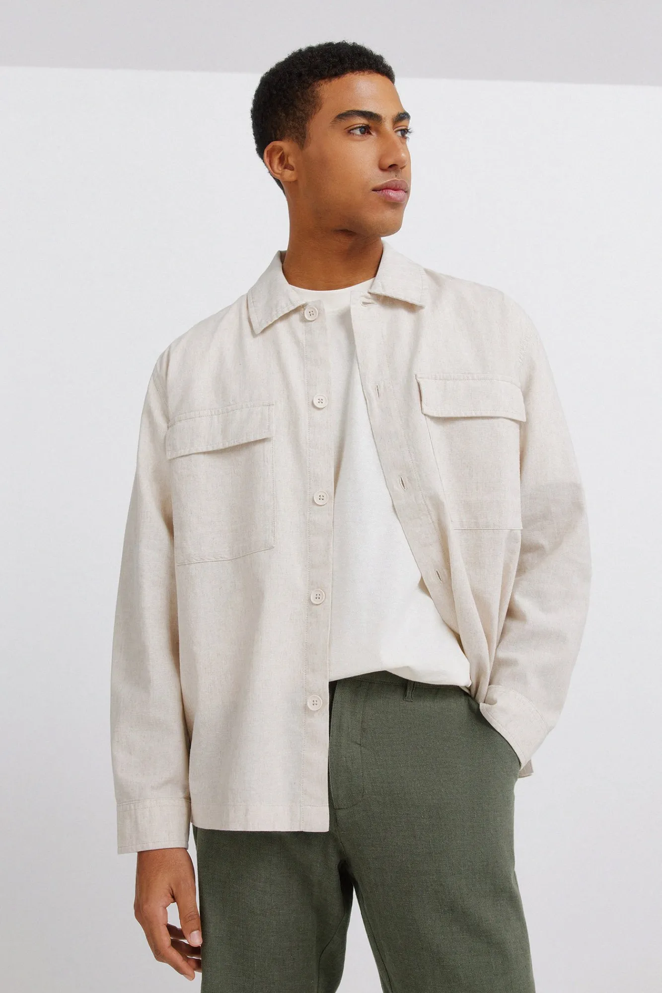 Sale Springfield Bermuda dobby en lin comfort fit