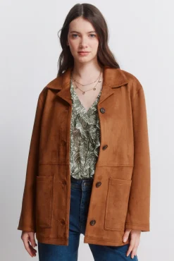 Hot Springfield Blazer en daim synthétique camel