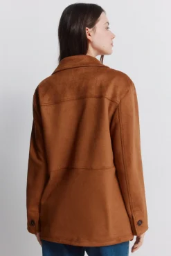 Hot Springfield Blazer en daim synth&eacute;tique camel