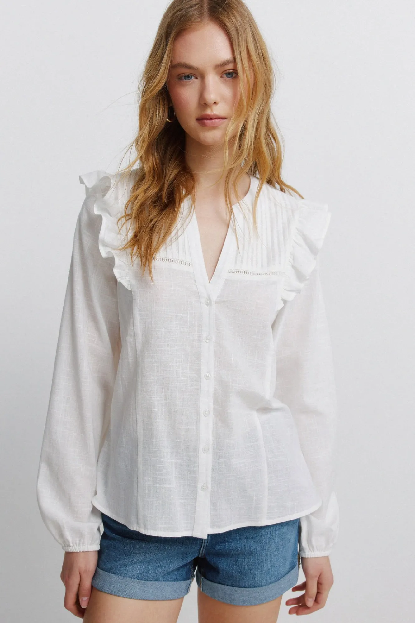 New Springfield Blouse à volume et volants