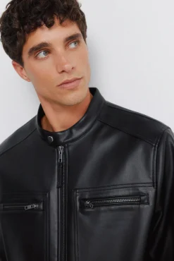 Hot Springfield Blouson effet cuir noir
