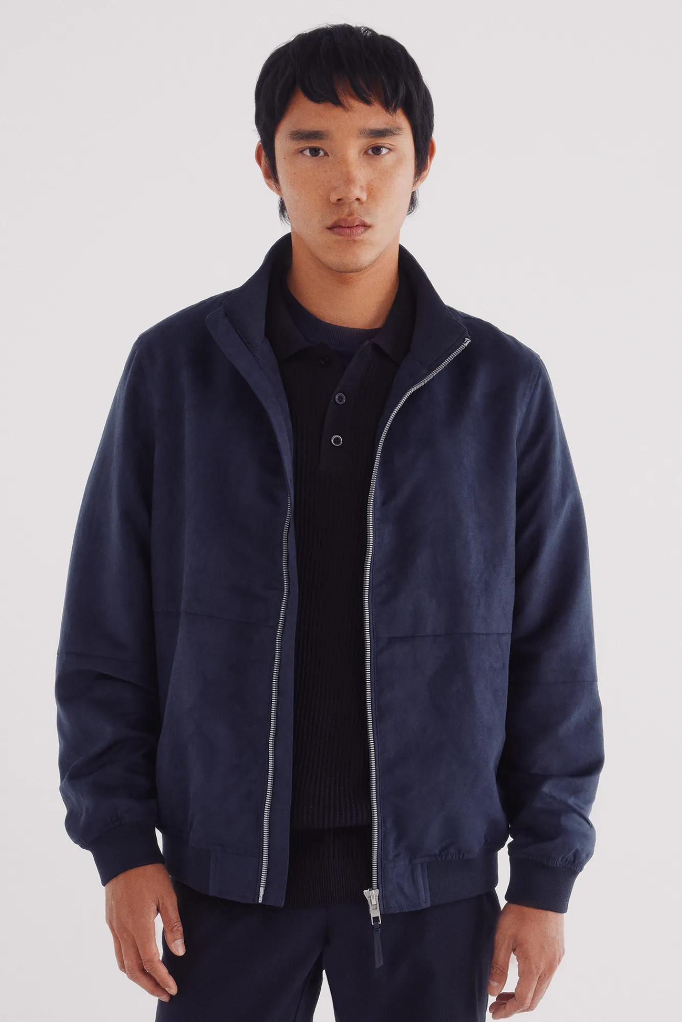 Best Springfield Blouson effet daim bleu
