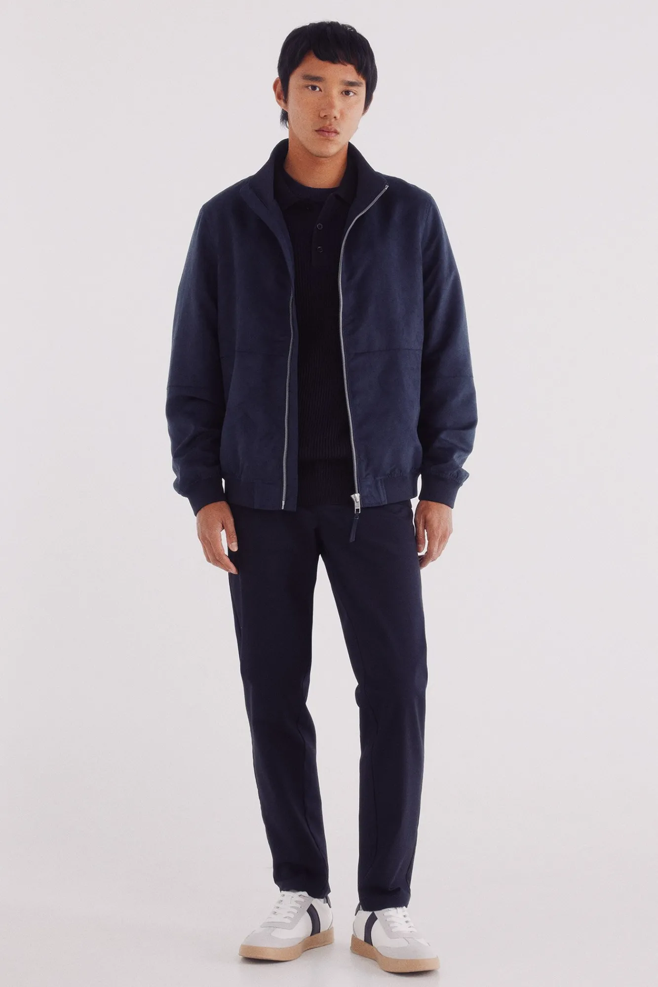Best Springfield Blouson effet daim bleu