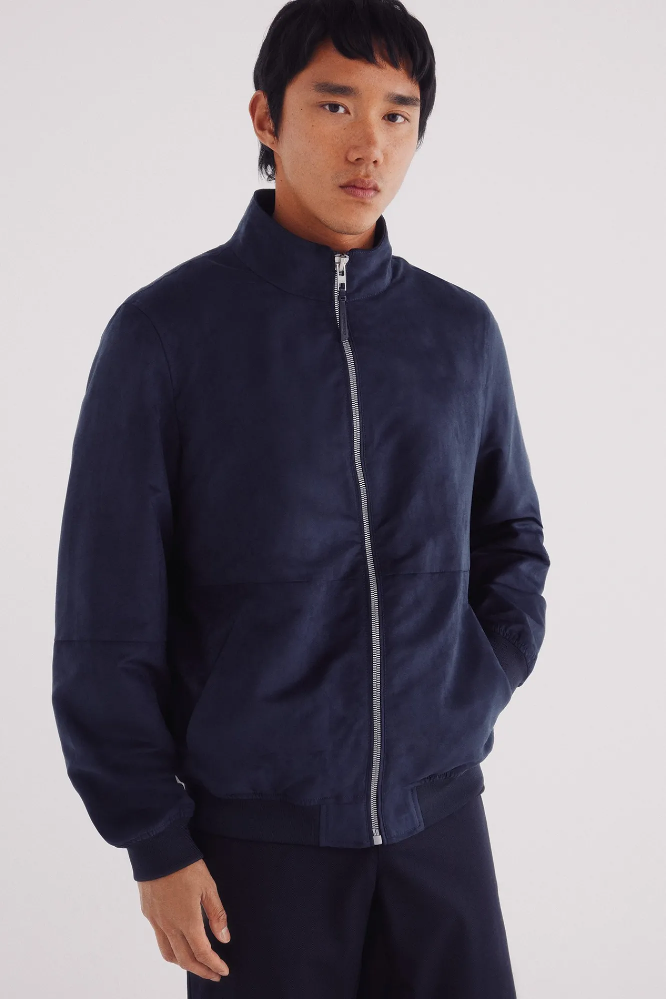Best Springfield Blouson effet daim bleu