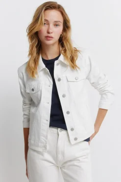 Sale Springfield Blouson en denim écru marron