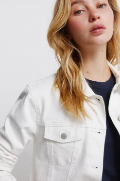 Sale Springfield Blouson en denim écru marron
