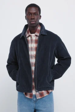 Best Springfield Blouson en velours côtelé bleu