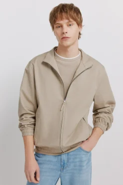New Springfield Blouson léger en lin et coton nude