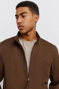 New Springfield Blouson l&eacute;ger en lin et coton nude