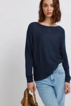 Outlet Springfield Boat neck jumper bleu