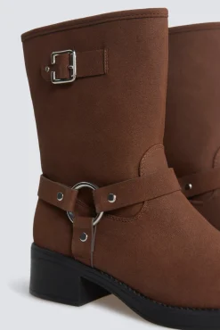 New Springfield Botte biker marron nude