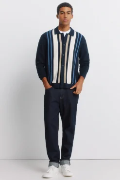 Best Springfield Cardigan &agrave; boutons &agrave; rayures verticales bleu