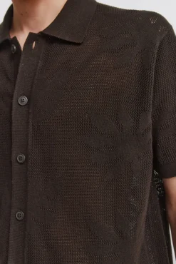 Springfield Cardigan &agrave; feuilles nude