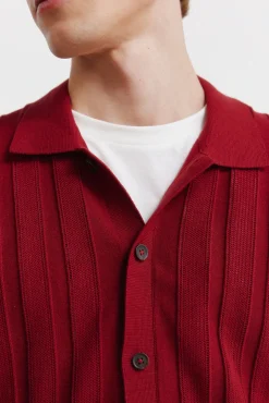 Springfield Cardigan à structure fantaisie rouge