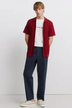 Springfield Cardigan à structure fantaisie rouge