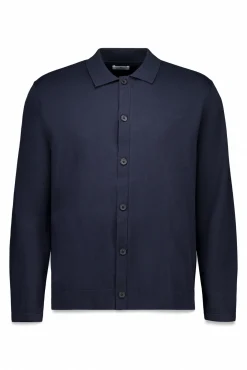 Discount Springfield Cardigan boutonné à col polo bleu