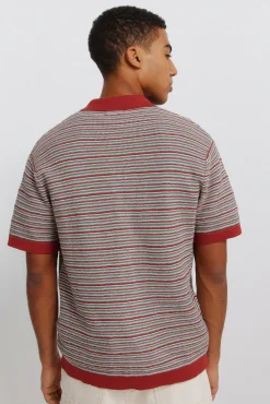New Springfield Cardigan structuré à manches courtes rouge