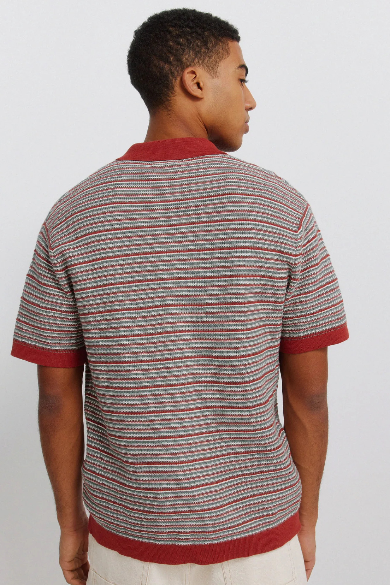 New Springfield Cardigan structuré à manches courtes rouge