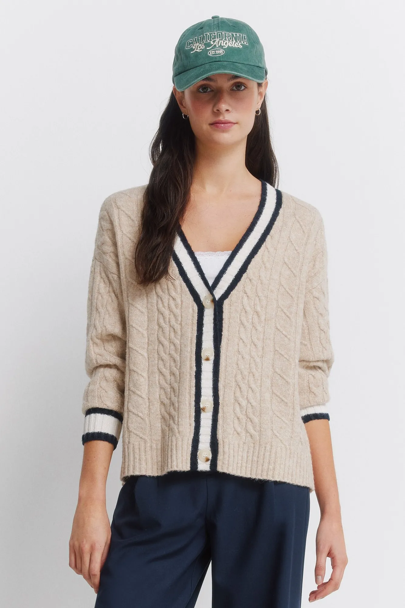 Sale Springfield Cardigan torsadé bleu