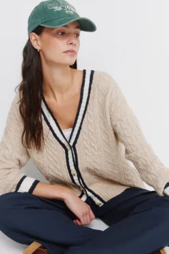 Sale Springfield Cardigan torsadé bleu