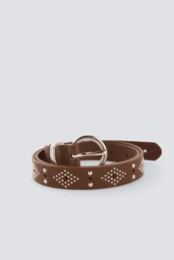Online Springfield Ceinture boucle ronde &agrave; clous nude
