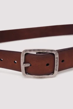 New Springfield Ceinture de cow-boy en daim nappa vison