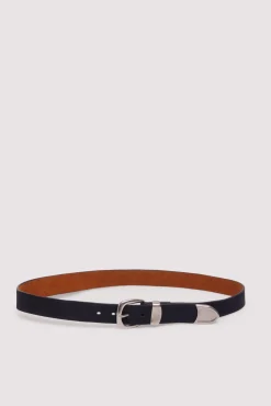Hot Springfield Ceinture effet cuir avec pointe en métal noir