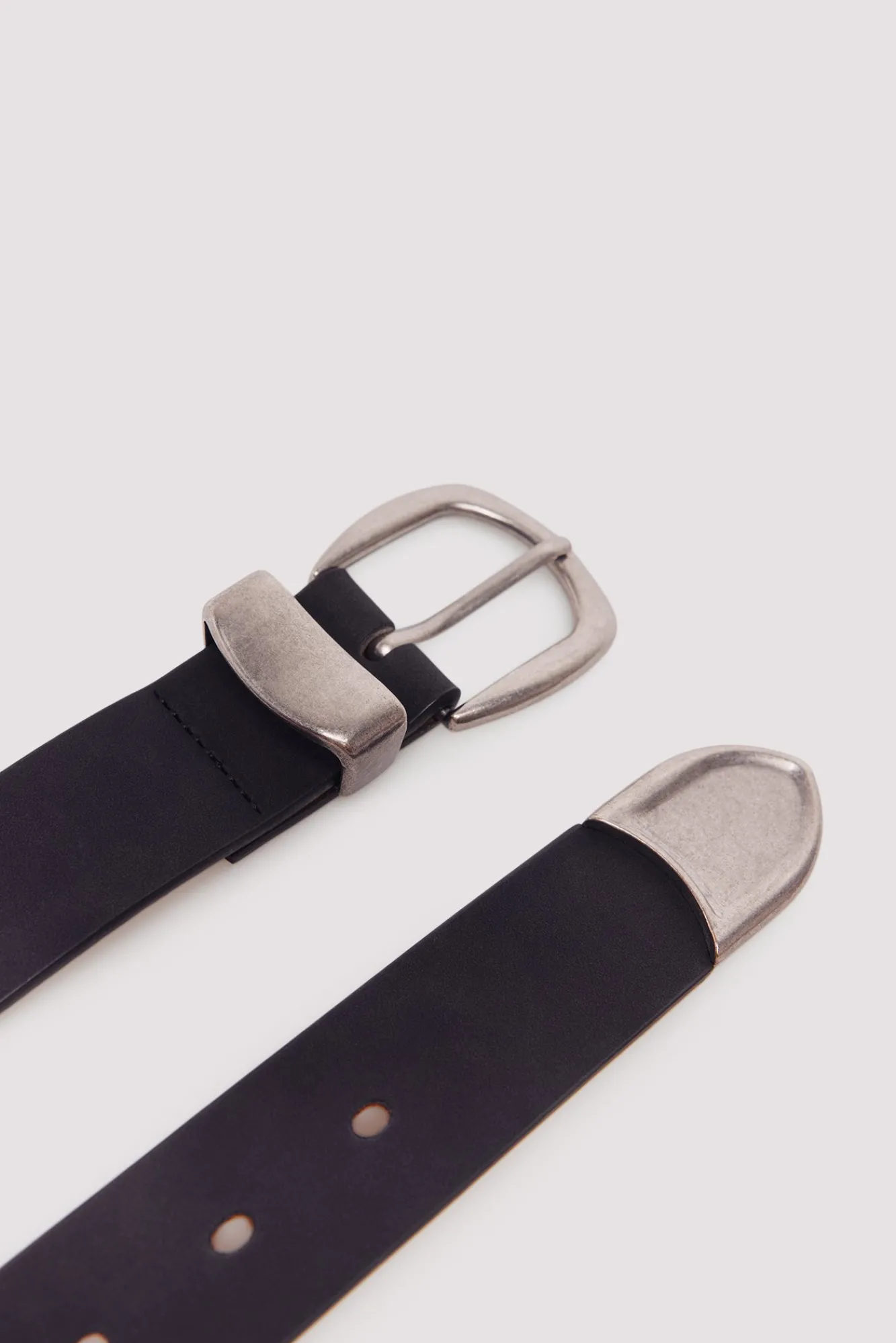 Hot Springfield Ceinture effet cuir avec pointe en métal noir