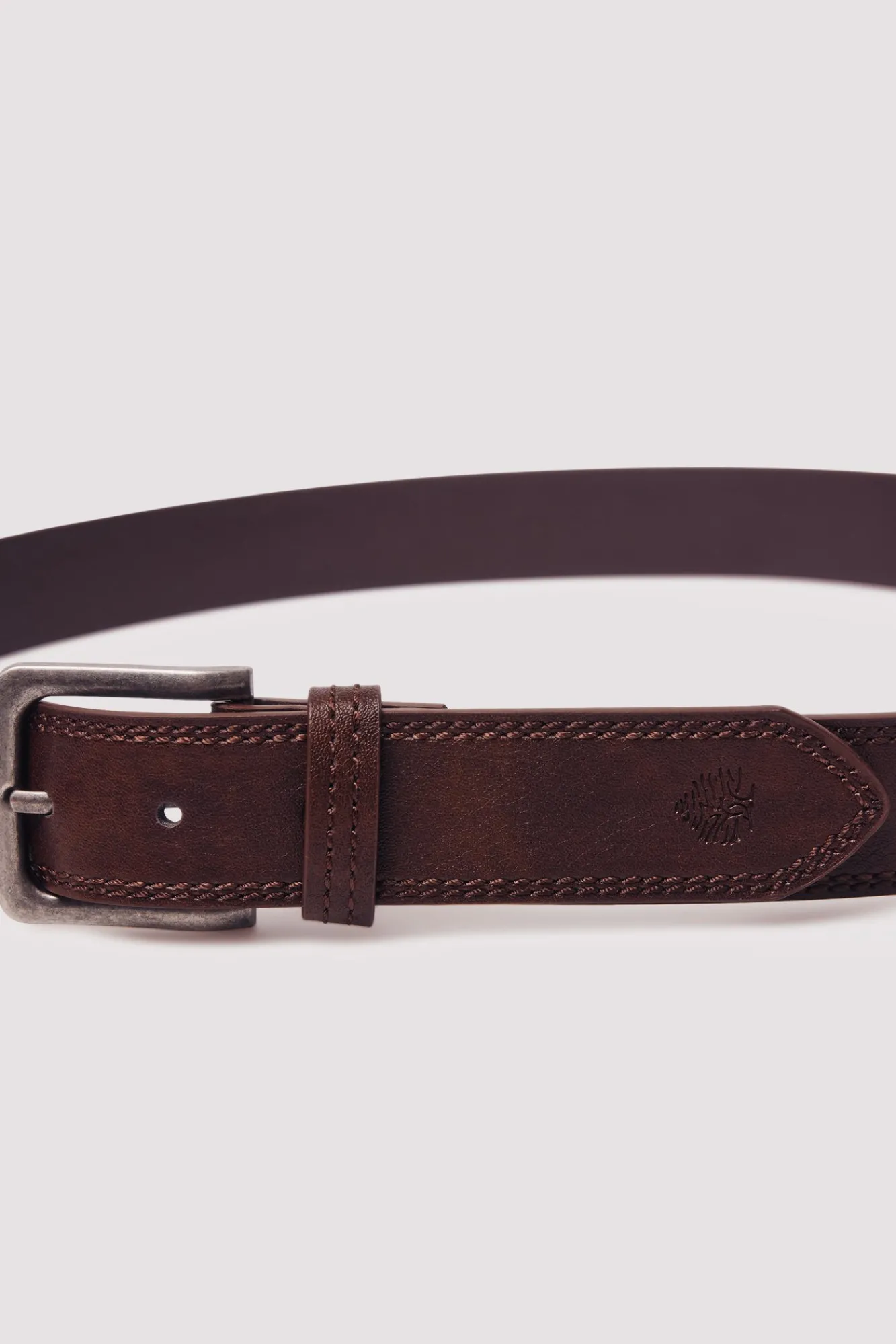 Discount Springfield Ceinture effet cuir surpiqûres vison
