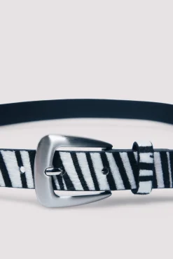 New Springfield Ceinture fine en zèbre noir