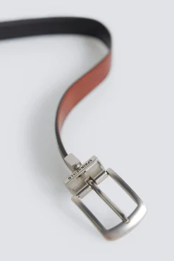 New Springfield Ceinture fine r&eacute;versible noir