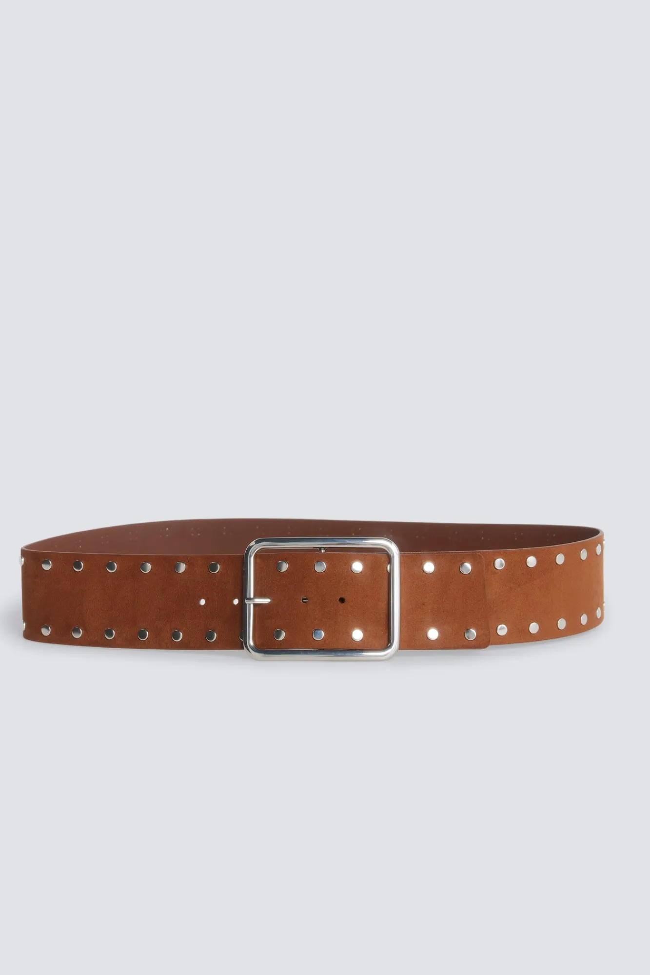 Sale Springfield Ceinture large en daim à clous nude