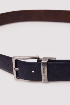 Online Springfield Ceinture réversible microperforée bleu