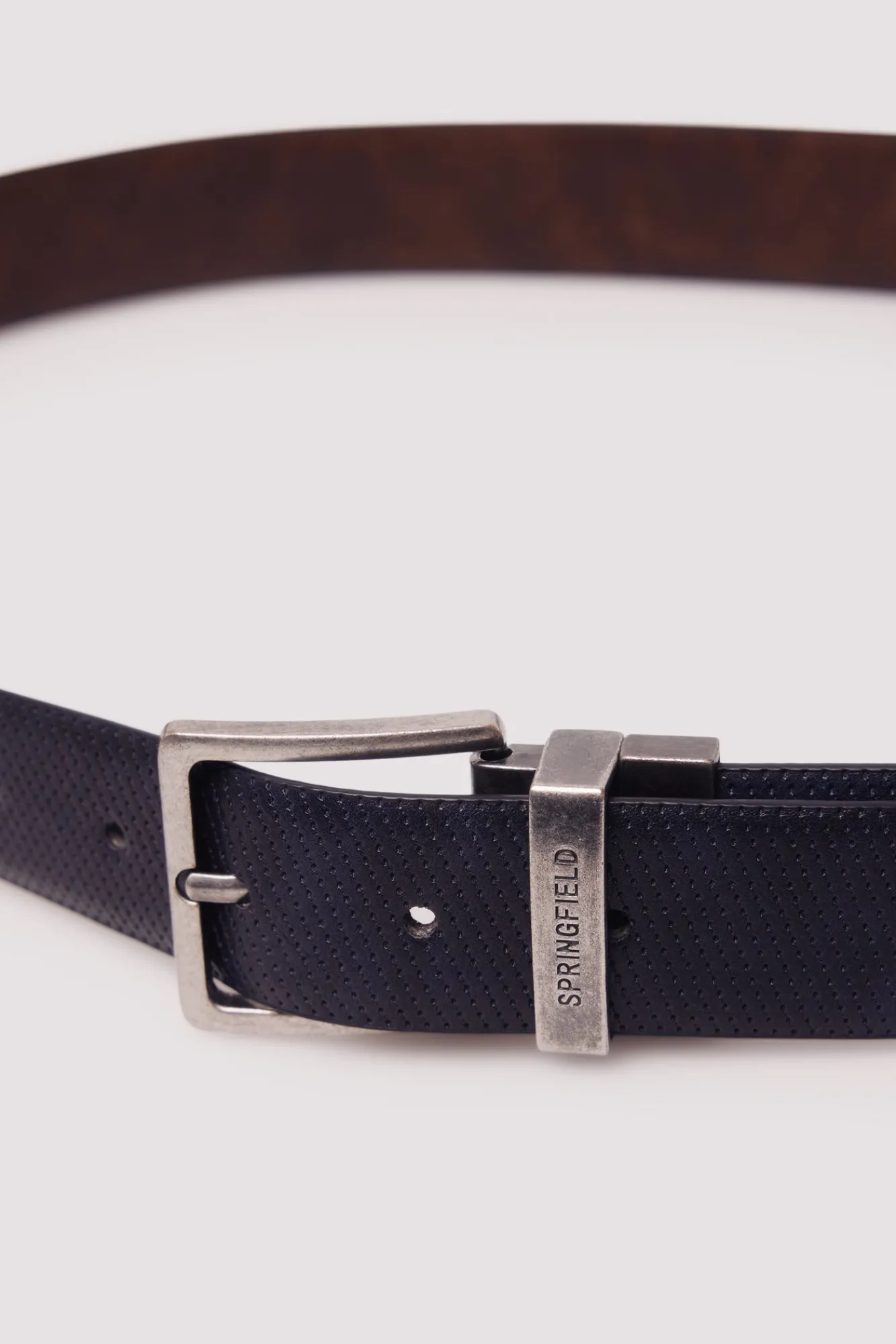 Online Springfield Ceinture réversible microperforée bleu