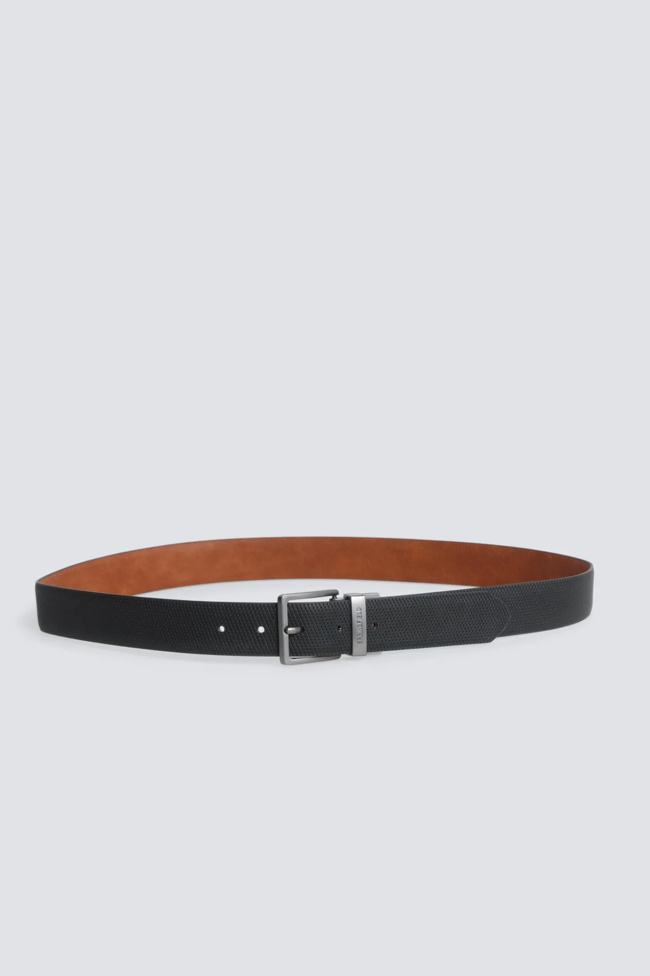 New Springfield Ceinture réversible micro-perforée noir