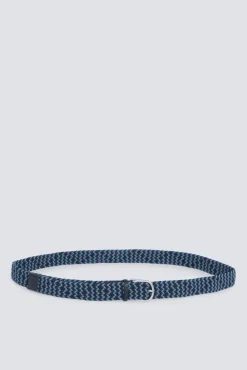 New Springfield Ceinture tressée à zigzag contrastant bleu