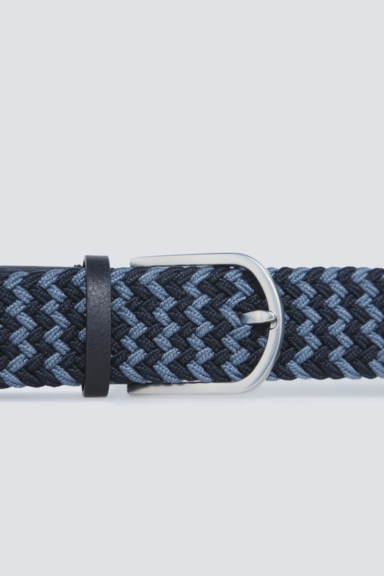 New Springfield Ceinture tressée à zigzag contrastant bleu