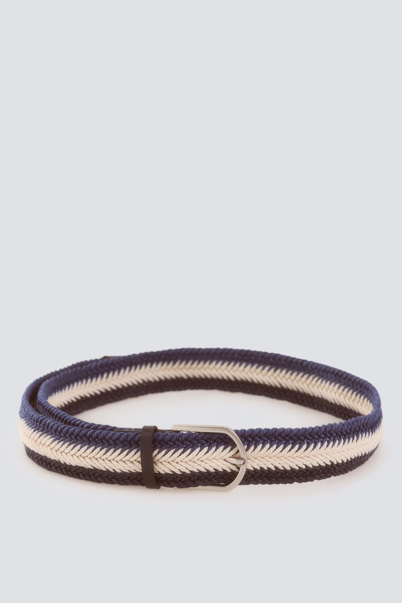 Hot Springfield Ceinture tressée à chevrons bleu