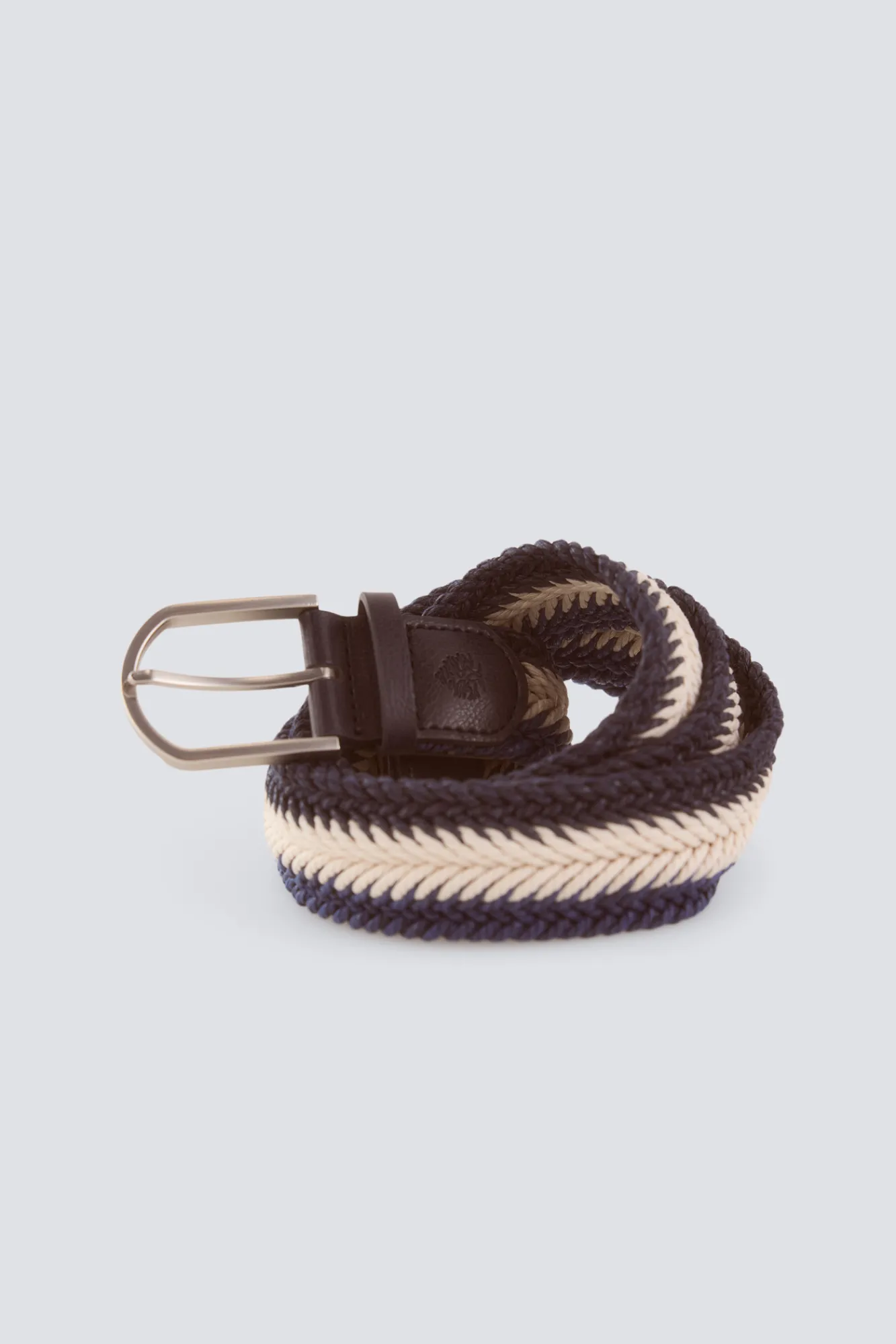 Hot Springfield Ceinture tressée à chevrons bleu