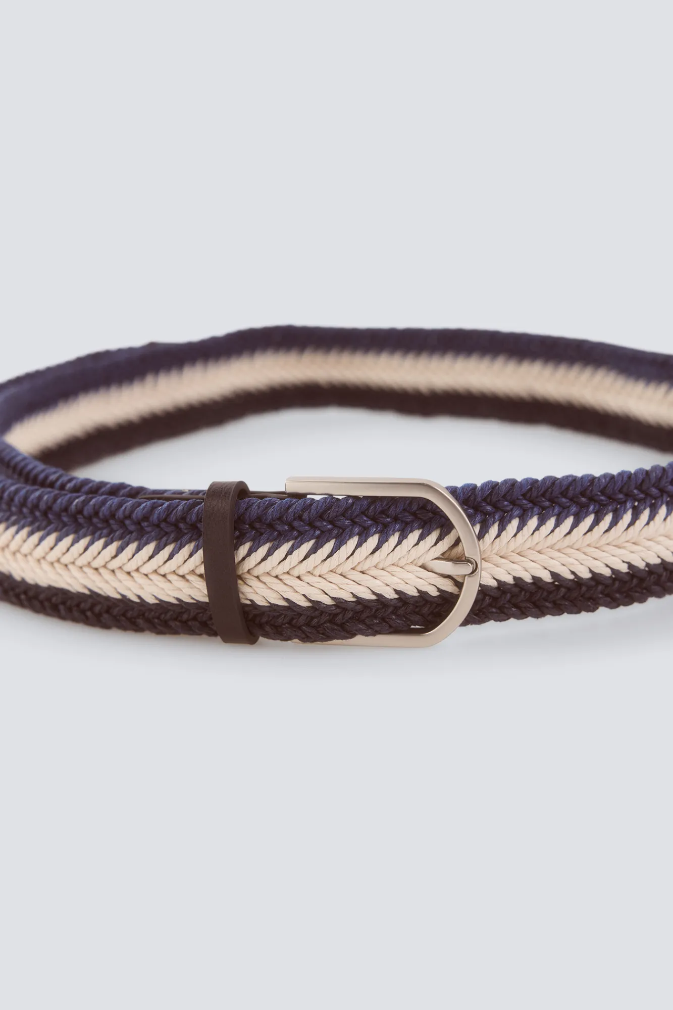 Hot Springfield Ceinture tressée à chevrons bleu