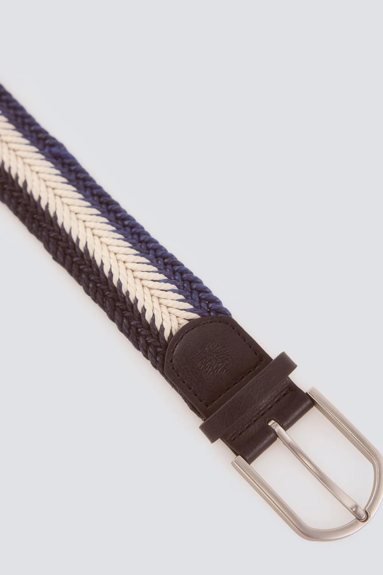 Hot Springfield Ceinture tressée à chevrons bleu