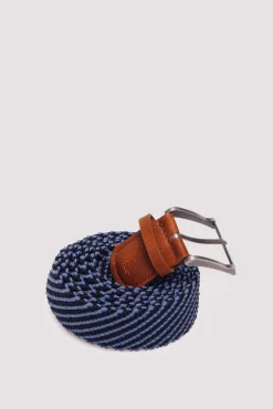 Sale Springfield Ceinture tress&eacute;e bicolore bleu