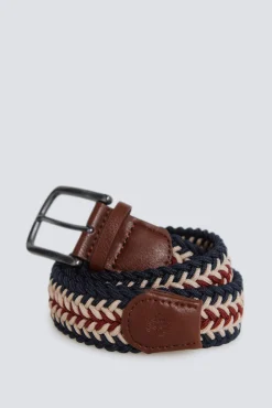 Clearance Springfield Ceinture tress&eacute;e tricolore bleu