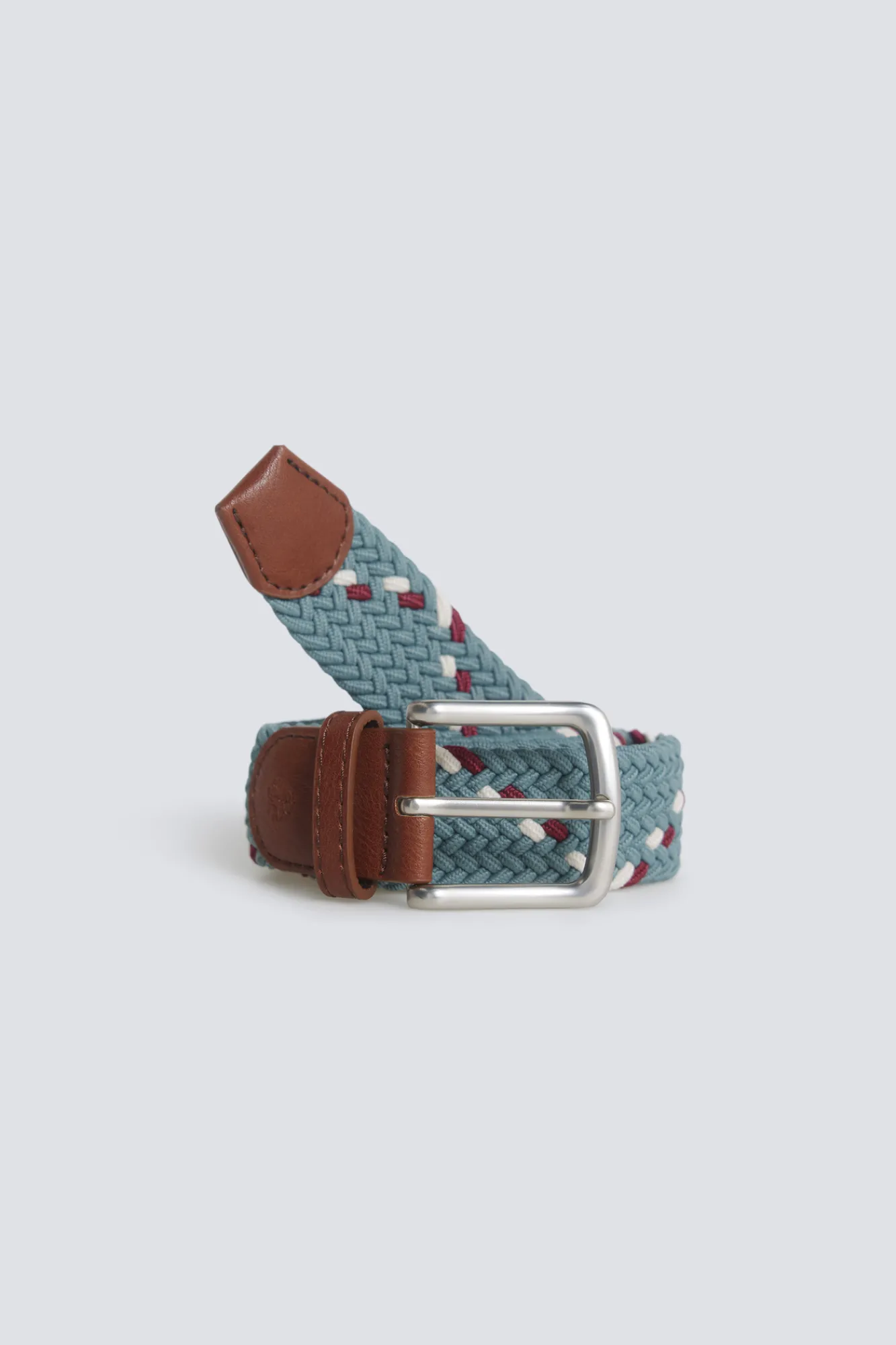 Best Springfield Ceinture tressée unie à zigzag contrastant bleu